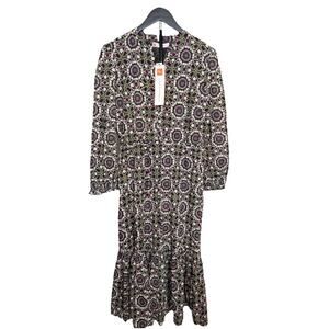 JUDE CONNALLY Aubrey Dress Women’s Sz XS Grand Mosaic Print Maxi Tie Waist NWT